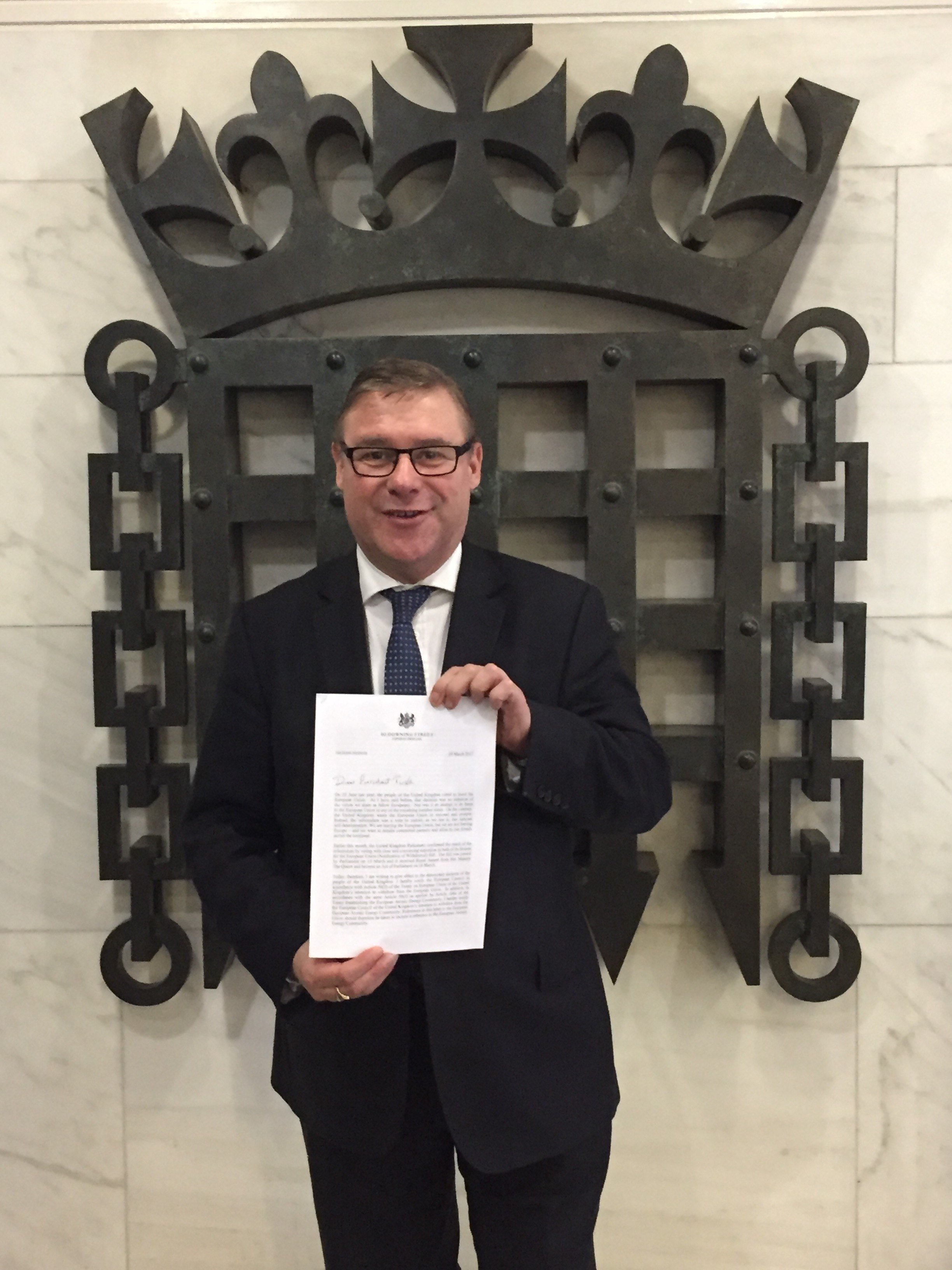 Mark pictured with the EU (Notification of Withdrawal) Bill