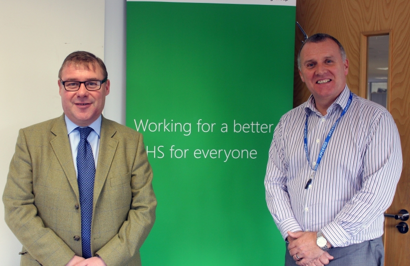 Mark Francois pictured at his recent meeting with John Leslie the Accountable Officer for the Basildon and Brentwood Clinical Commissioning Group.