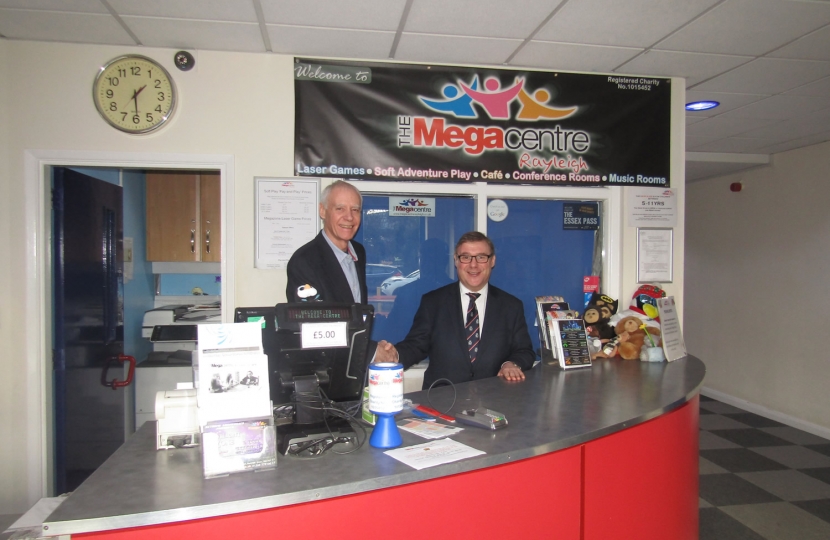 Rayleigh and Wickford MP Mark Francois pictured with Trust Chairman Mr Lawrence Cantle during his recent visit to the Megacentre in Rayleigh.