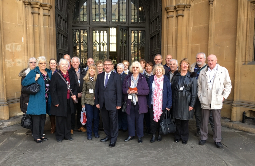 Mark Francois MP pictured with the Hullbridge U3A following their recent visit to the Houses of Parliament.