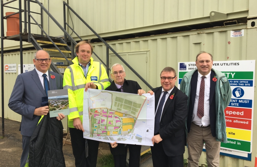 Rayleigh and Wickford MP Mark Francois pictured with an outline plan of the new Airport Business Park at Southend during his recent visit.