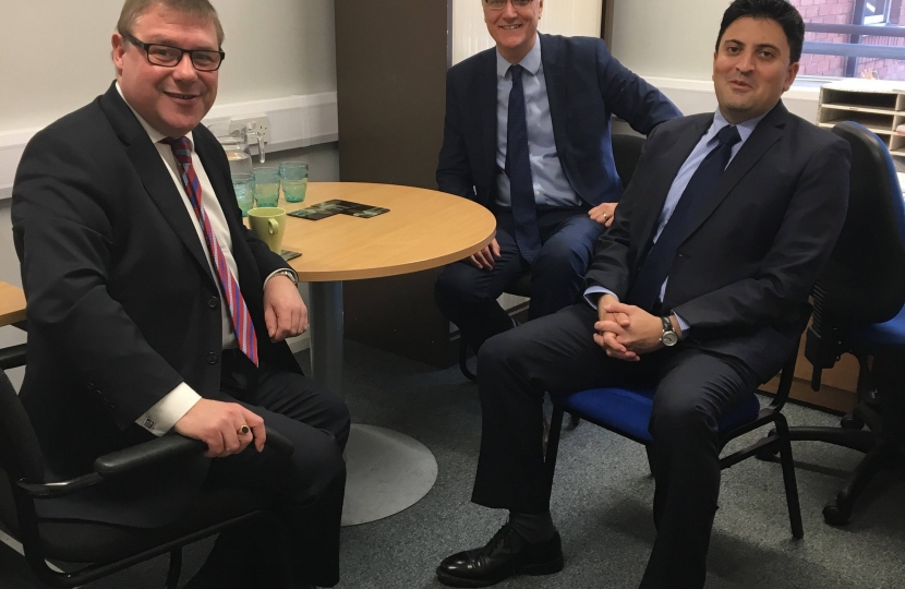 Mark Francois MP pictured at his recent meeting with Dr Kashif Saddiqui, Chair, and Mr Ian Stidston, Accountable Officer of the Castle Point and Rochford Clinical Commissioning Group.