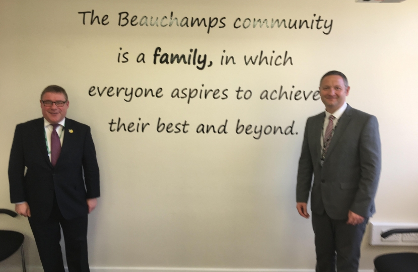 Rayleigh and Wickford MP Mark Francois pictured at the conclusion of his meeting with Mat Harper, the new Headteacher at Beauchamps School.
