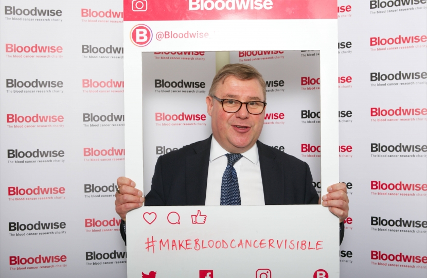 Rayleigh and Wickford MP Mark Francois who recently backed a campaign in Parliament to “Make Blood Cancer Visible”.