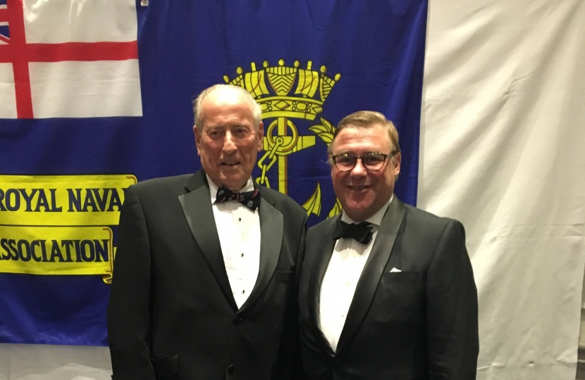 Rayleigh and Wickford MP Mark Francois pictured with the Chairman of the Royal Naval Association James Hammond at their recent annual dinner at Saxon Hall.