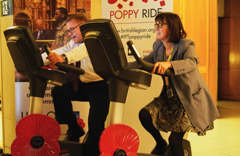 Rayleigh and Wickford MP Mark Francois taking part in the IPT annual poppy ride in Parliament.