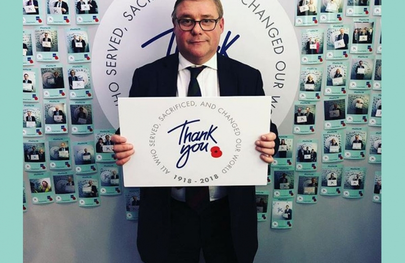 Rayleigh and Wickford MP Mark Francois pictured saying “Thank You” at the Royal British Legion’s stand at the Conservative Party Conference.