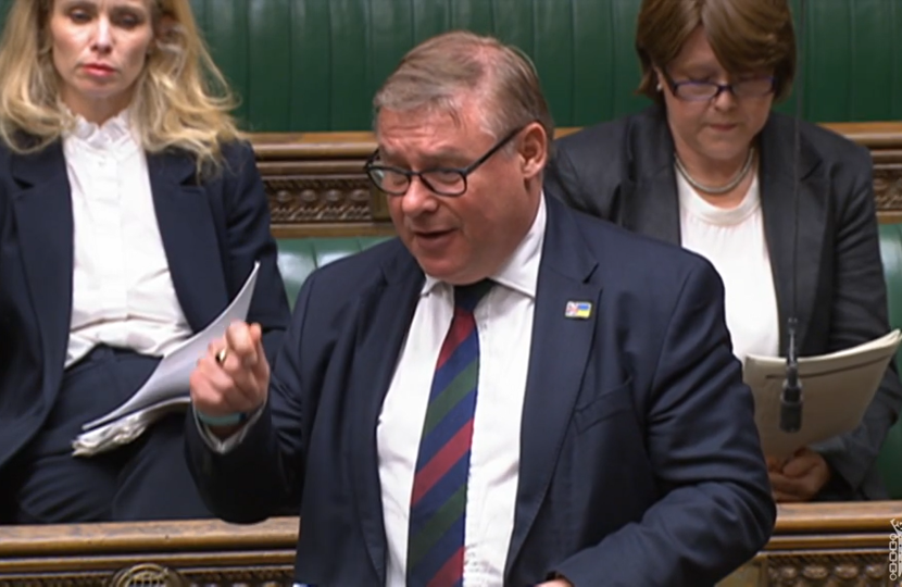 Mark Francois MP launches his campaign for a new Special Needs school in South Essex during Education Questions, in the House of Commons, in July 2023.