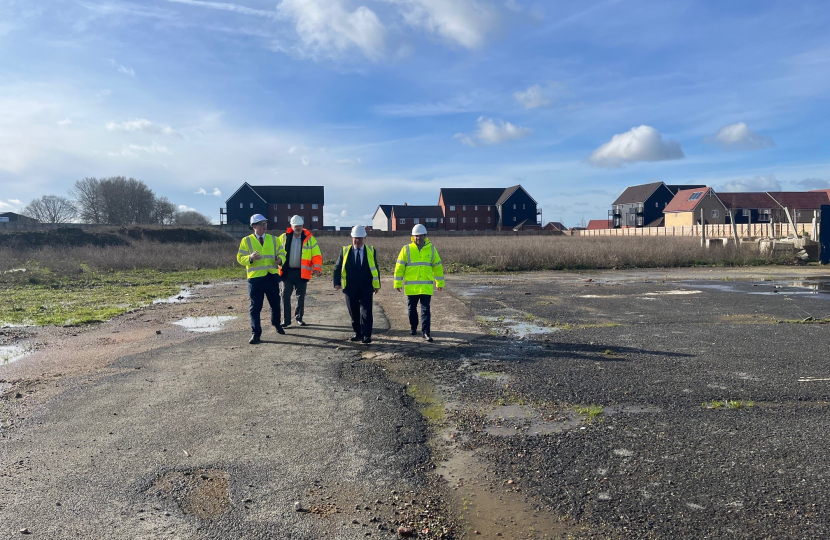 Councillor Andrew Sheldon and Councillor Tony Ball, Essex County Council, Mark Francois MP and William Wood, Associate Director of Planning, Vistry Major Projects