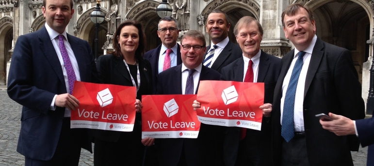 Mark Francois pictured alongside fellow Essex MPs campaign for Vote Leave during the 2016 EU Referendum