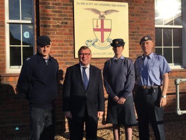 Rayleigh and Wickford MP Mark Francois pictured with RAF reservists during his recent visit to 600 (City of London) Squadron Royal Auxiliary Air Force, based at RAF Northolt.