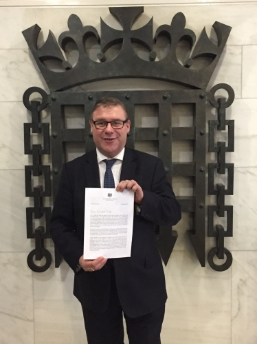 Mark Francois with a copy of the Prime Minister’s “Article 50” letter, which has triggered the process of Britain leaving the European Union.