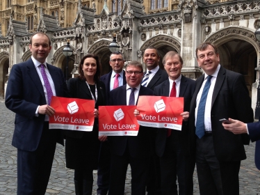 Mark Francois pictured alongside fellow Essex MPs campaign for Vote Leave during the 2016 EU Referendum