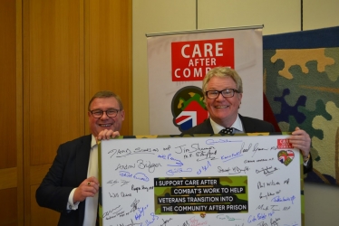 Rayleigh and Wickford MP Mark Francois pictured with Jim Davidson OBE pledging to support veterans re-transitioning into society after prison.