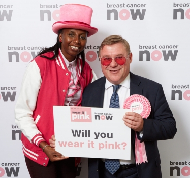 Mark Francois MP poses in pink at Houses of Parliament to support Breast Cancer Now’s flagship fundraiser wear it pink