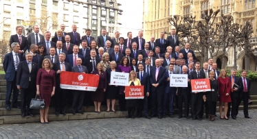 Mark pictured with other pro Brexit MPs at Westminster 